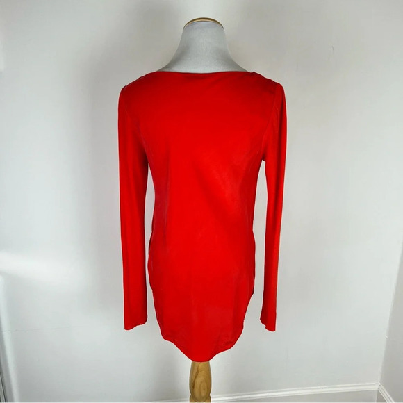 COS Silk Cowl Neck Long Sleeve Red Top Blouse Size 4 - Picture 3 of 6